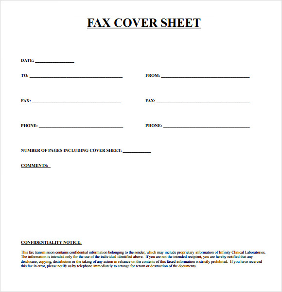 Free Cover Sheet For Fax Template