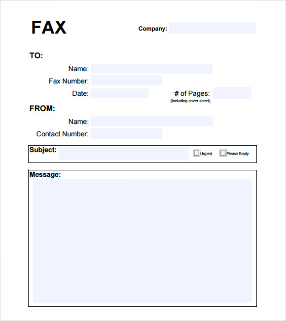 Fax cover letter pdf