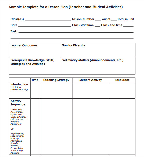 Preschool Lesson Plan Template Pdf Protomj