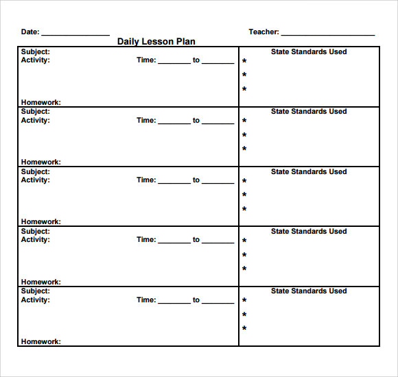 Sample Daily Lesson Plan Template 8 Free Documents In PDF