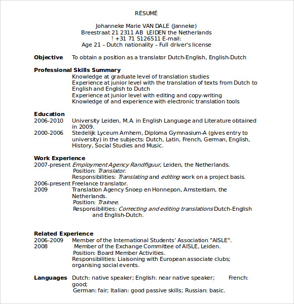 7 microsoft resumes templates download free documents