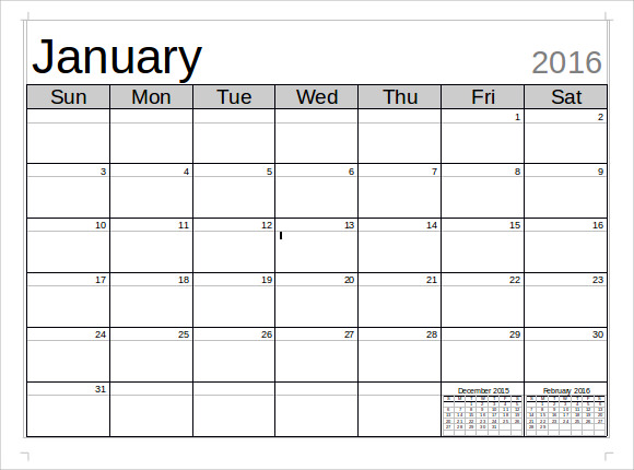 microsoft office word calendar templates