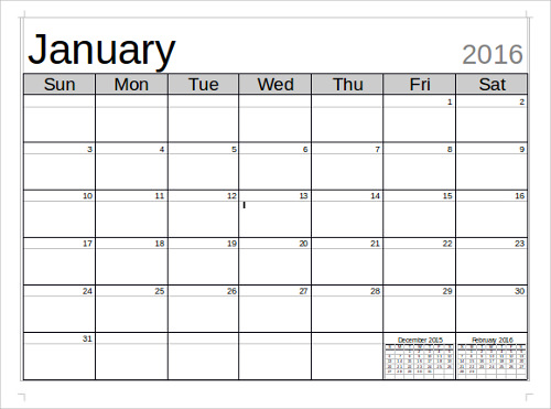 calendar template to add to microsoft word