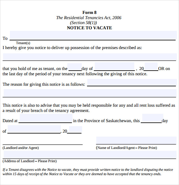 Letter Of Intent To Vacate 7 Download Free Documents In PDF Word
