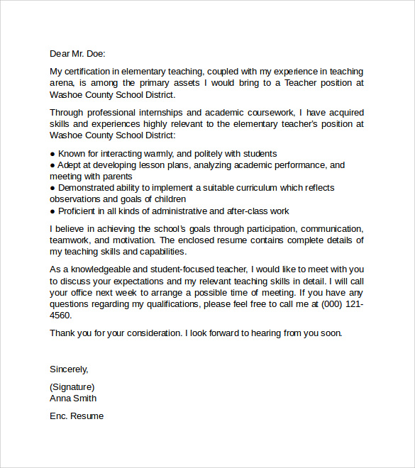 cover letter experienced teacher cover letter summer