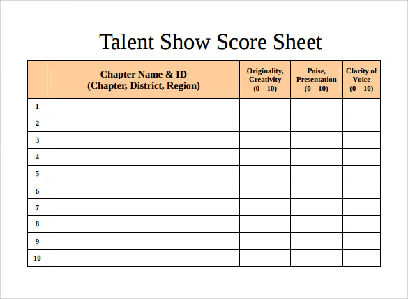 Talent Show Judges Score Sheet Template Hq Printable Documents Sexiz Pix