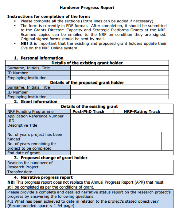 Project Handover Template