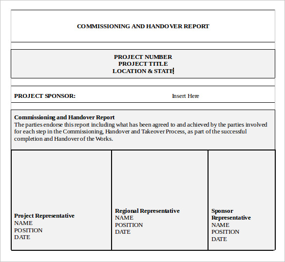 Sample Handover Report Template Free Pdf Google Docs Word Vrogue