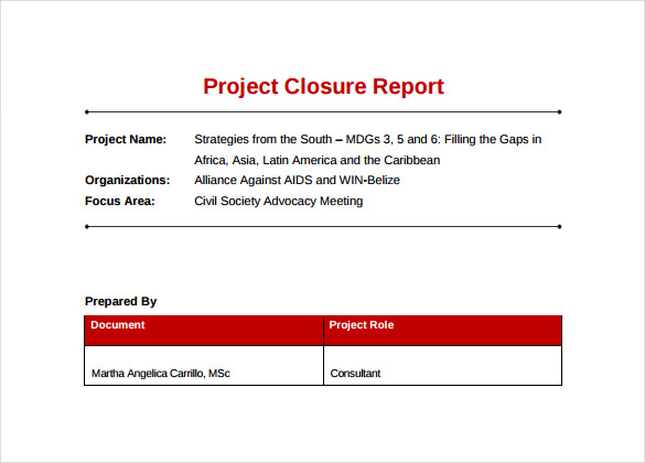 Project Closure Report Template 10 Documents In Pdf Word