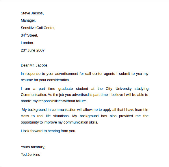 cover letter for call centre job no experience