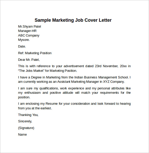 cover letter example for job 10 download free documents