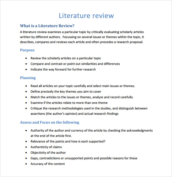 Critique literature review