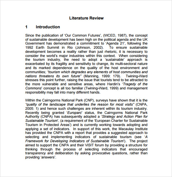 Sample apa literature review