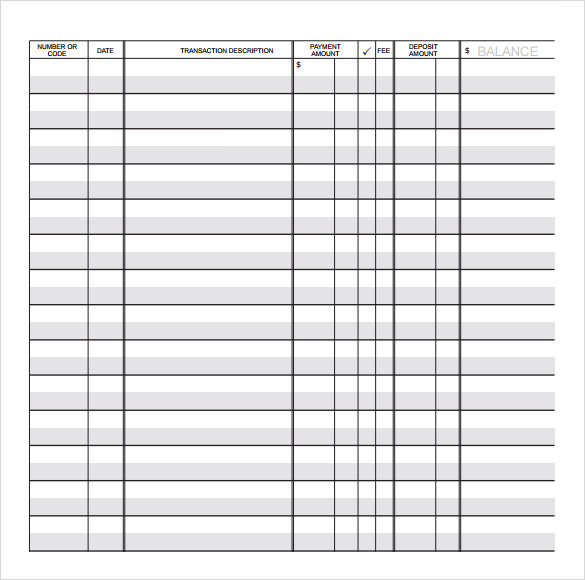 free printable checkbook register pdf