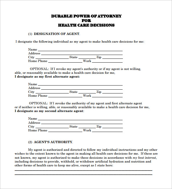 Sample Advance Directive Form