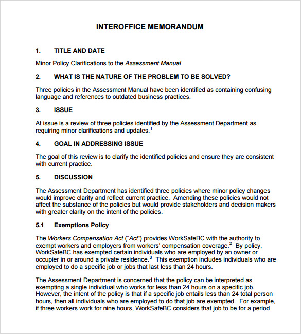 Interoffice Memo Templates 8+ Samples , Examples , Format