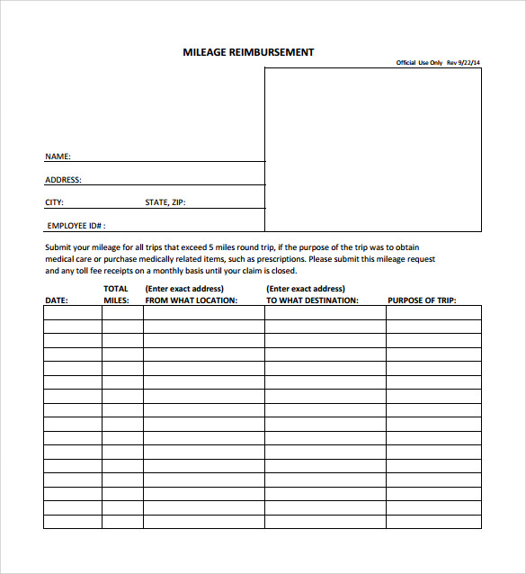 Free Mileage Reimbursement Form Excel Templates 12314 Hot Sex Picture 4574