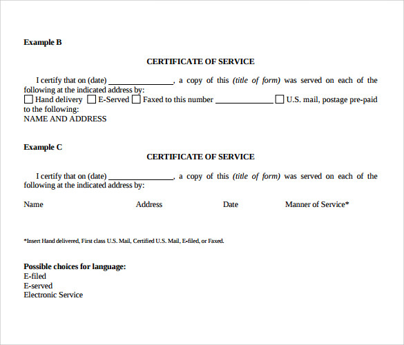 Certificate Of Service Template 8 Download Free Documents In Pdf Word