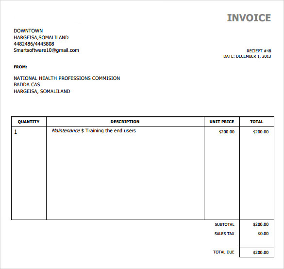 excel invoice template download