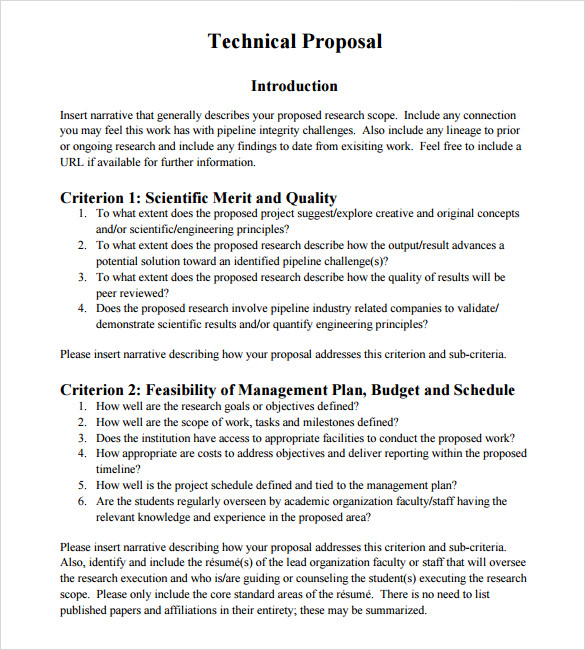 writing a technical proposal