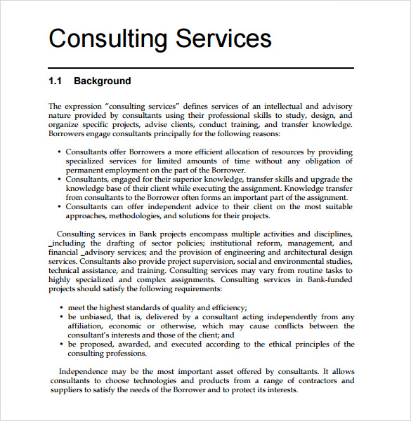 Consultant Proposal Template Word