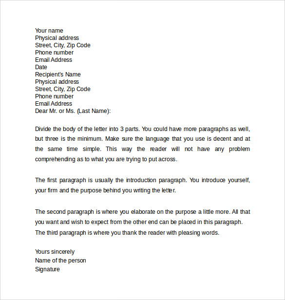 Professional thank you letter Format