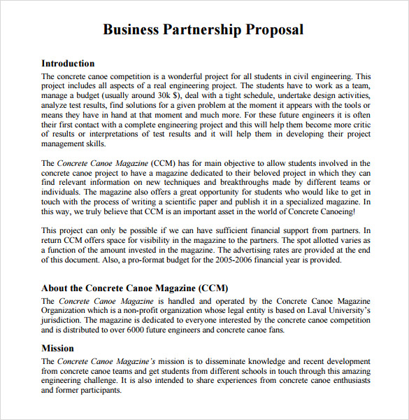 Sample Business Partnership Proposal Pdf