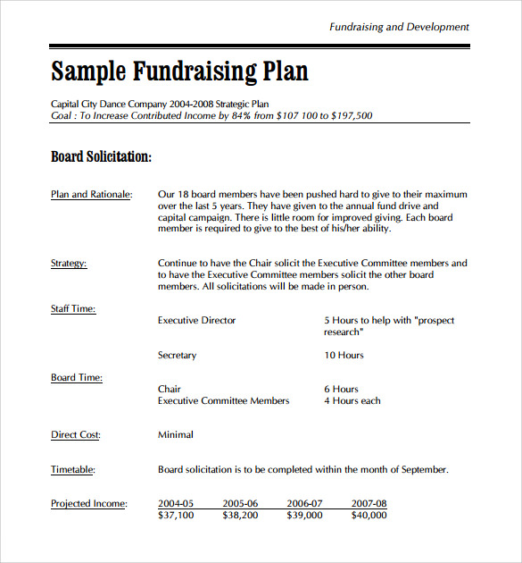 11+ Fundraising Plan Samples