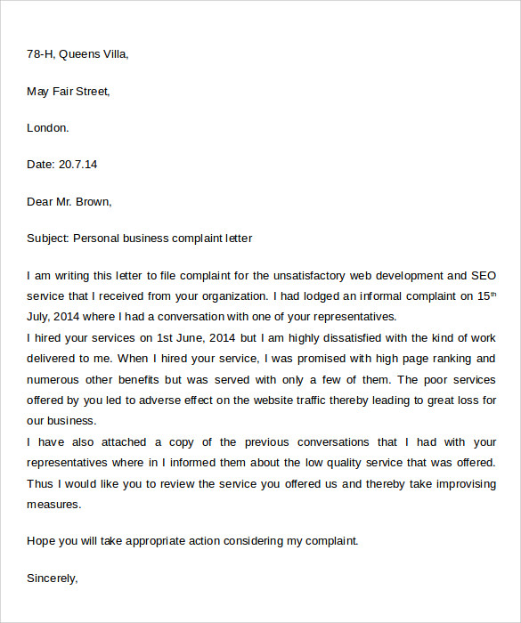 Personal Business Letter 2016 Gplusnick