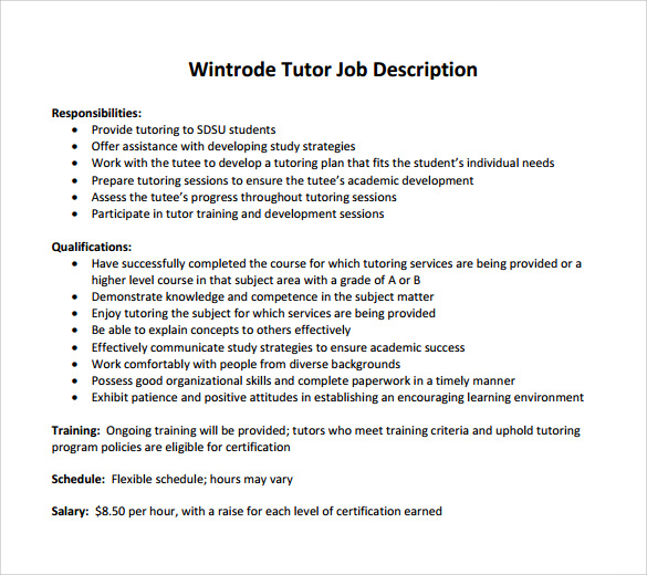Resume objective for tutoring job