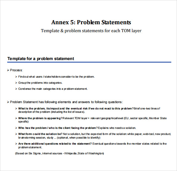 Statement of the problem sample thesis