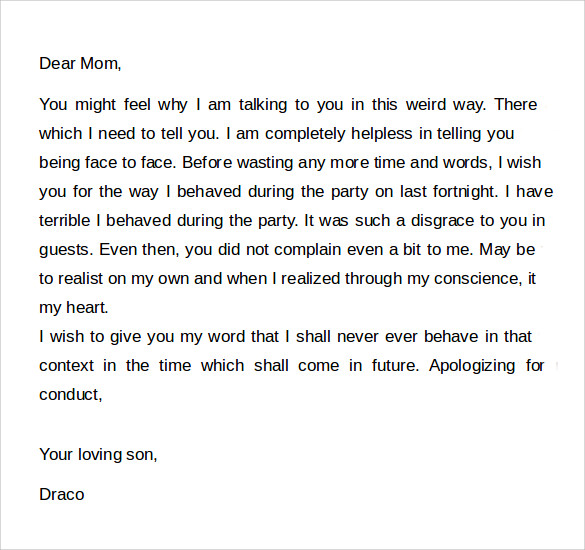 Sample Letter To Mom 109