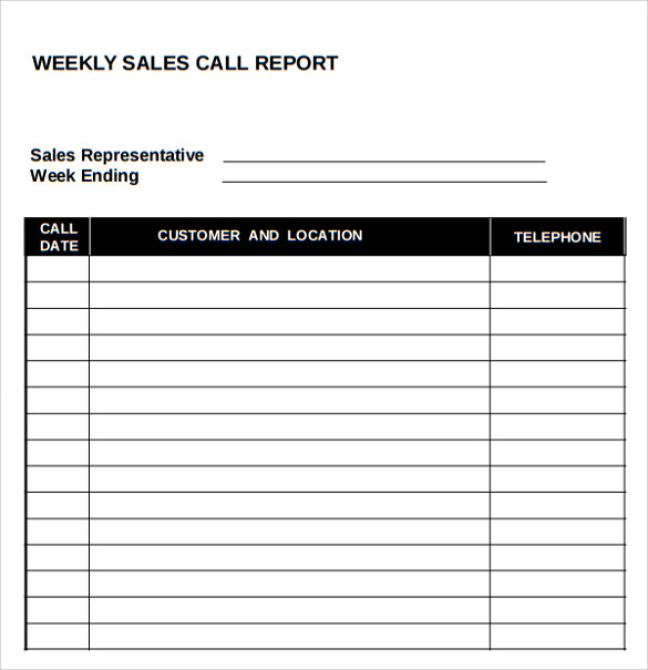 Sales Call Report Template Microsoft Word