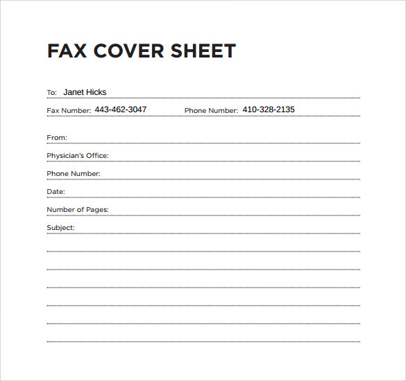 Free Fax Cover Sheet Template