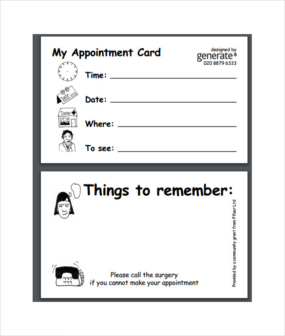 Download Appointment Card Templates Word free software managerapex