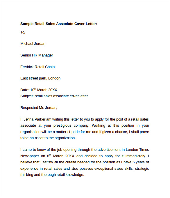 10 retail cover letter templates download free documents