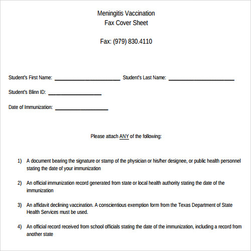 generic fax form
