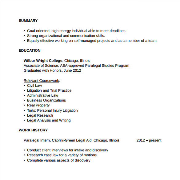 paralegal resume 11 download free documents in pdf