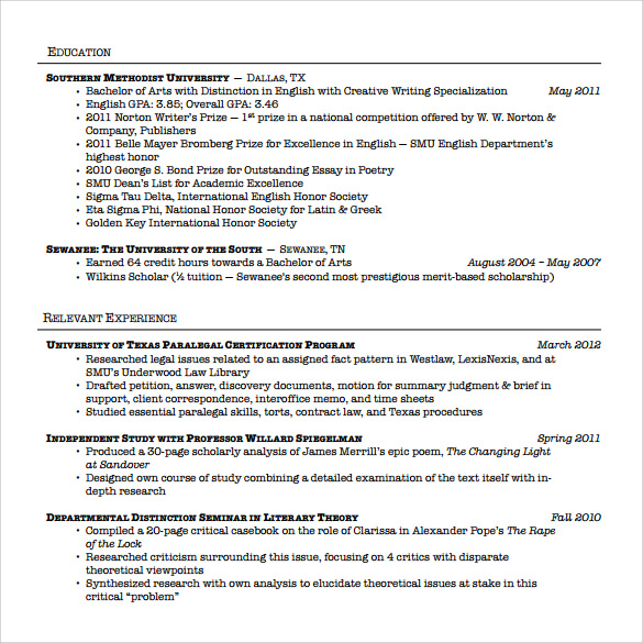 paralegal resume 11 download free documents in pdf