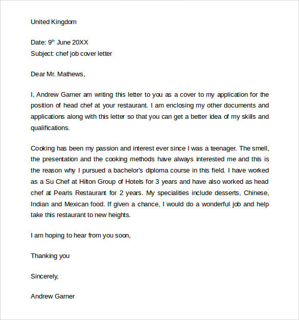 Sample Job Application Cover Letter- 10+ Free Documents in ...