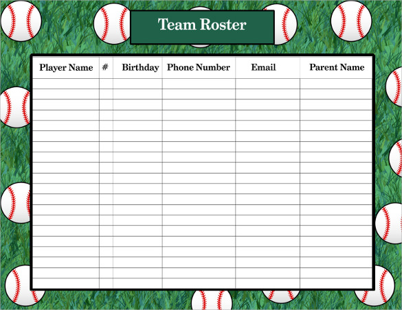 Free Printable Baseball Lineup Template