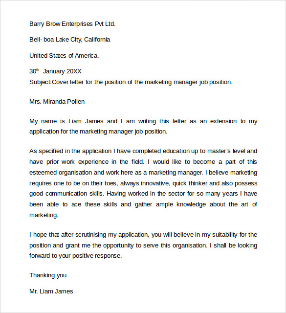 Free cover letters