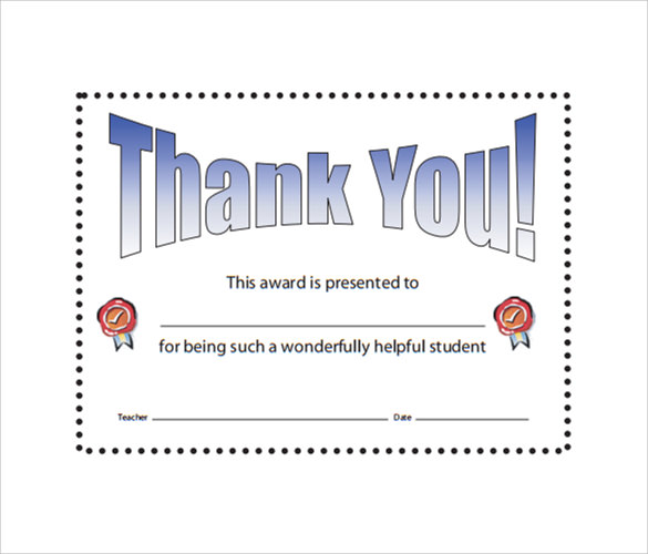 thank you certificate template