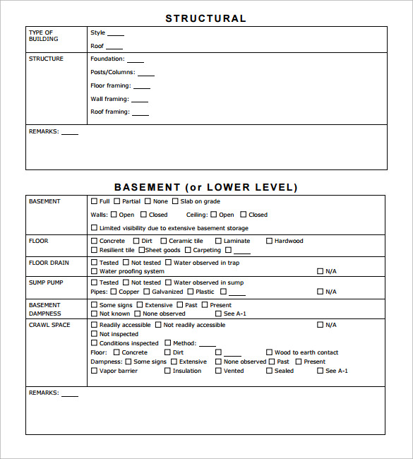 Free Sample Home Inspection Reports In Ms Word Apple Pages Google Docs Pdf