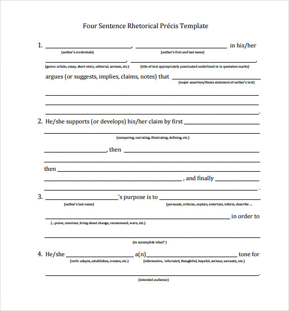 Rhetorical Precis Template 10+ Download Documents In PDF Sample