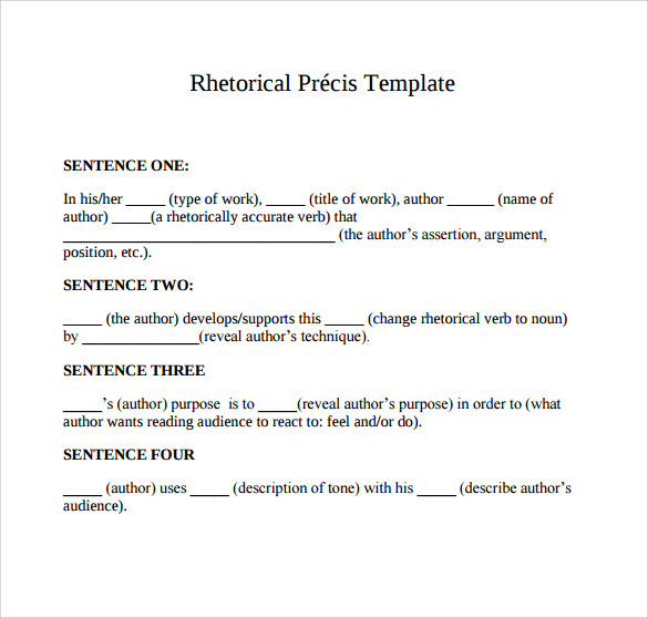 Rhetorical Precis Template 10+ Download Documents In PDF Sample Templates