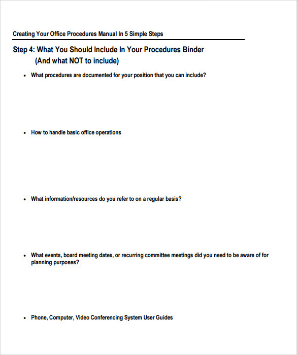 Sample Office Manual Templates – 9+ Free , Examples , Formats | Sample