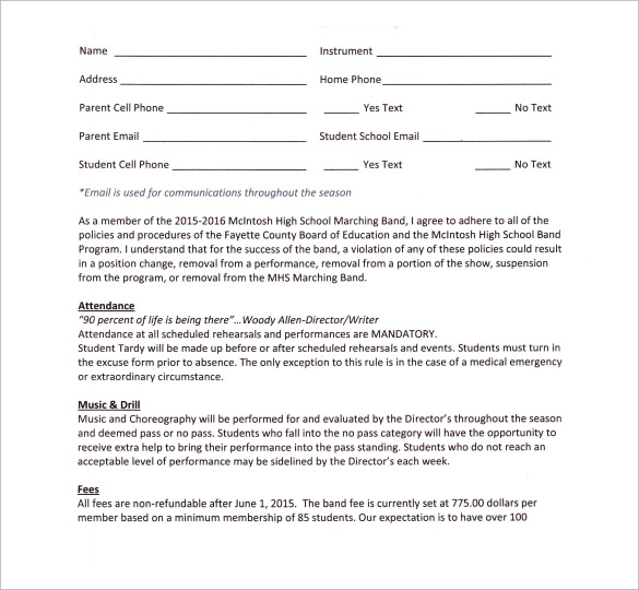 Band Contract Template 14+ Samples, Examples, Format