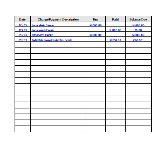 Free Rental Ledger Templates In Pdf