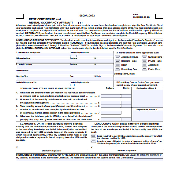 Rent Certificate Form Fillable Printable Pdf Forms Handypdf Hot Sex Picture 1630
